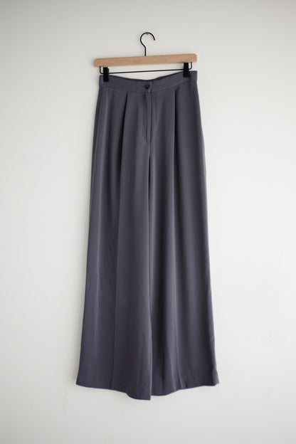 vintage wide leg crepe pants (S)