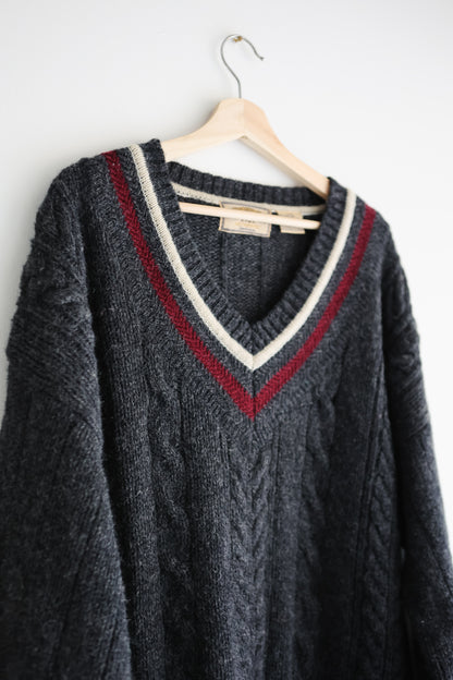 vintage charcoal wool sweater (L)