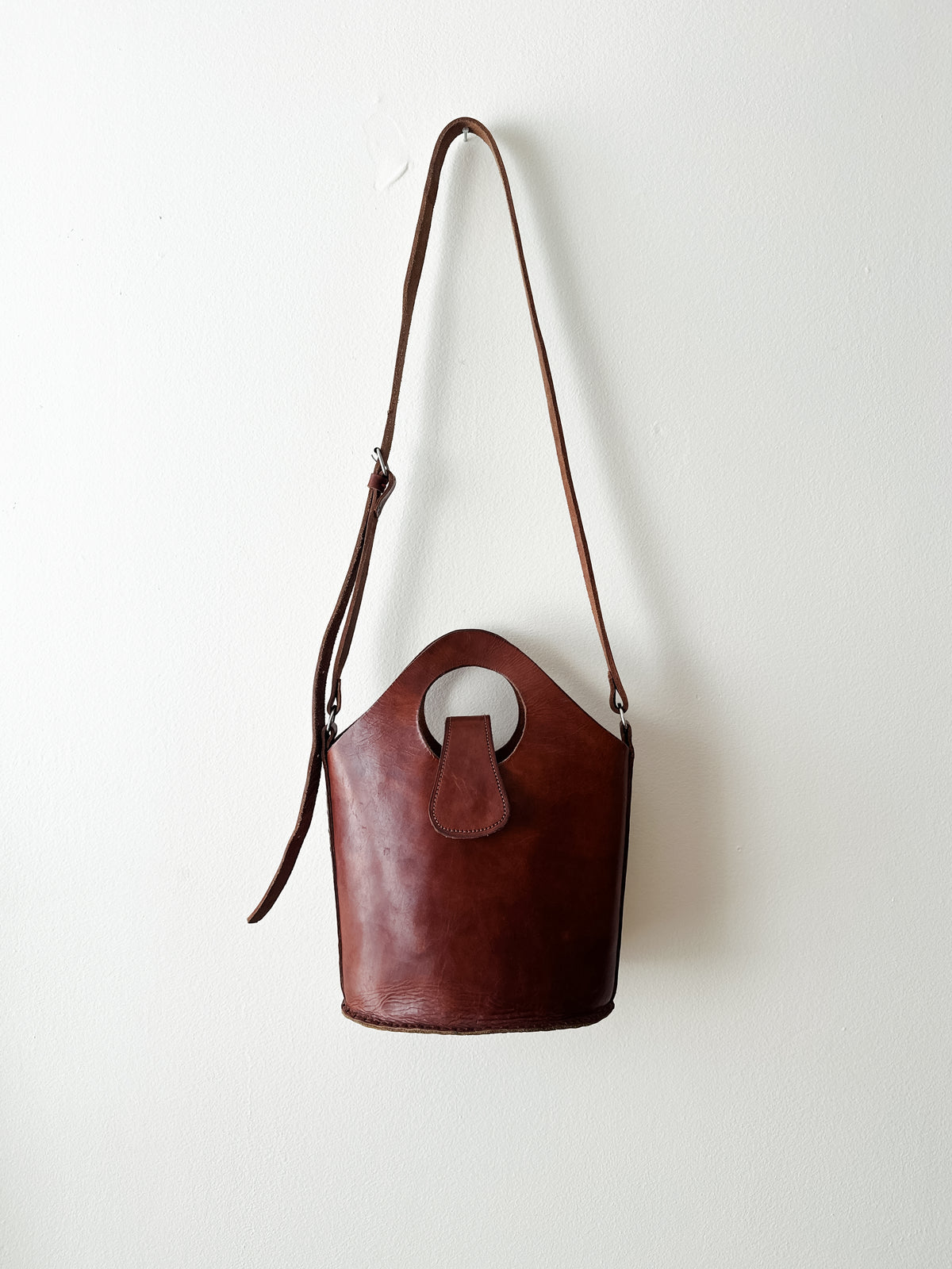 vintage sculptural leather bag