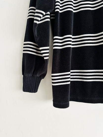 vintage striped velour sweatshirt (L)