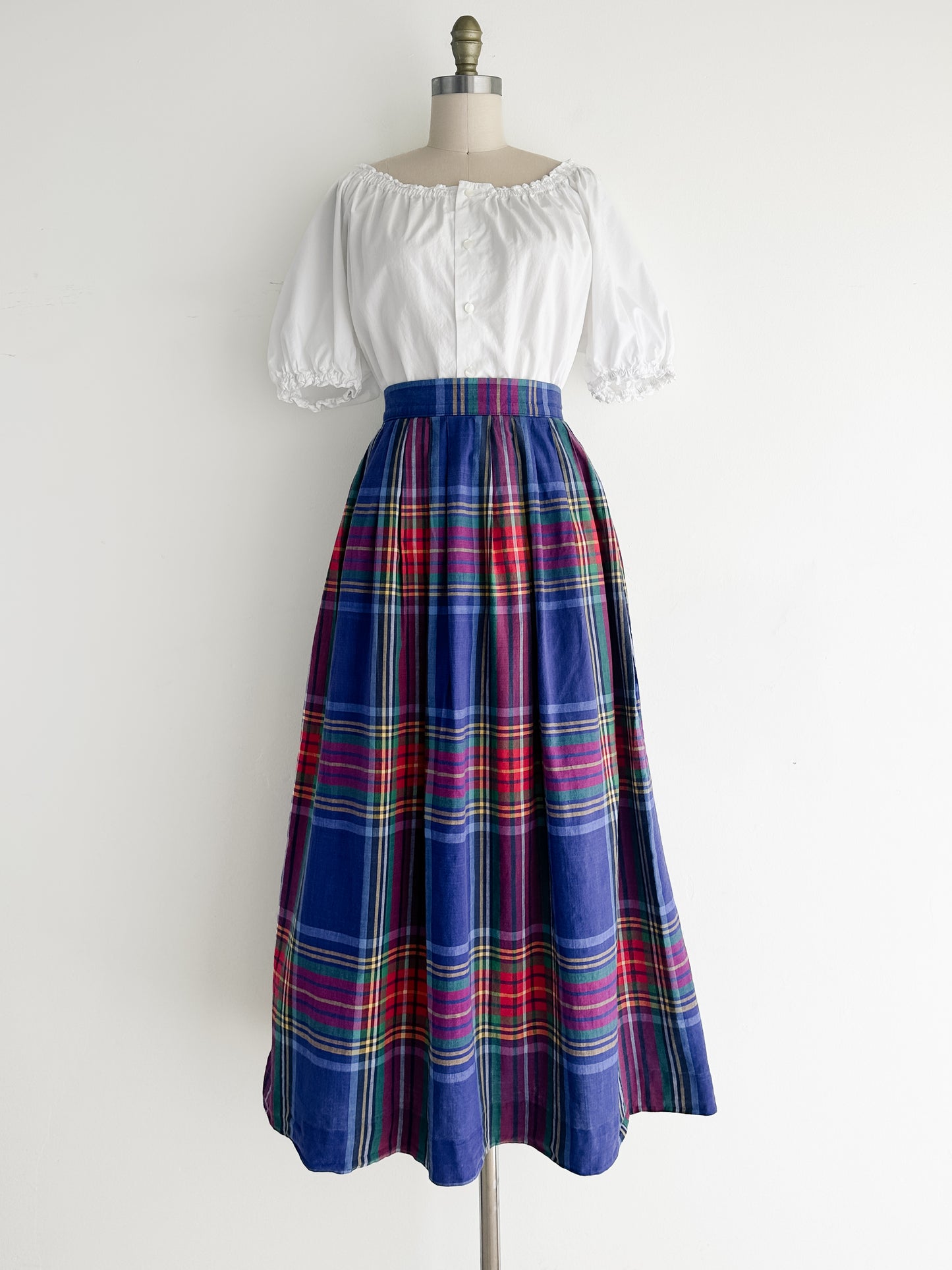 vintage madras cotton skirt (S)