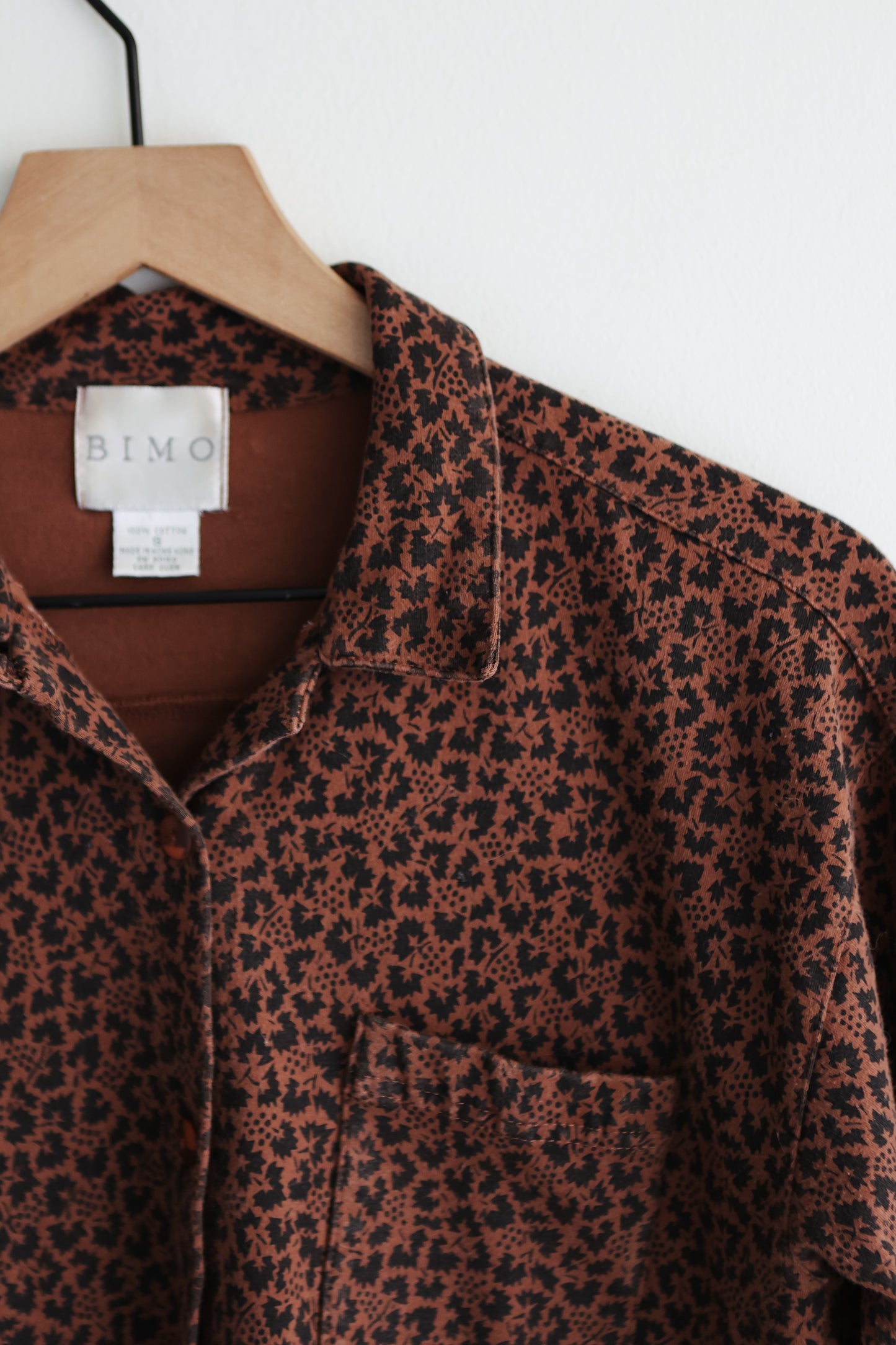 vintage leaf print shirt (S)