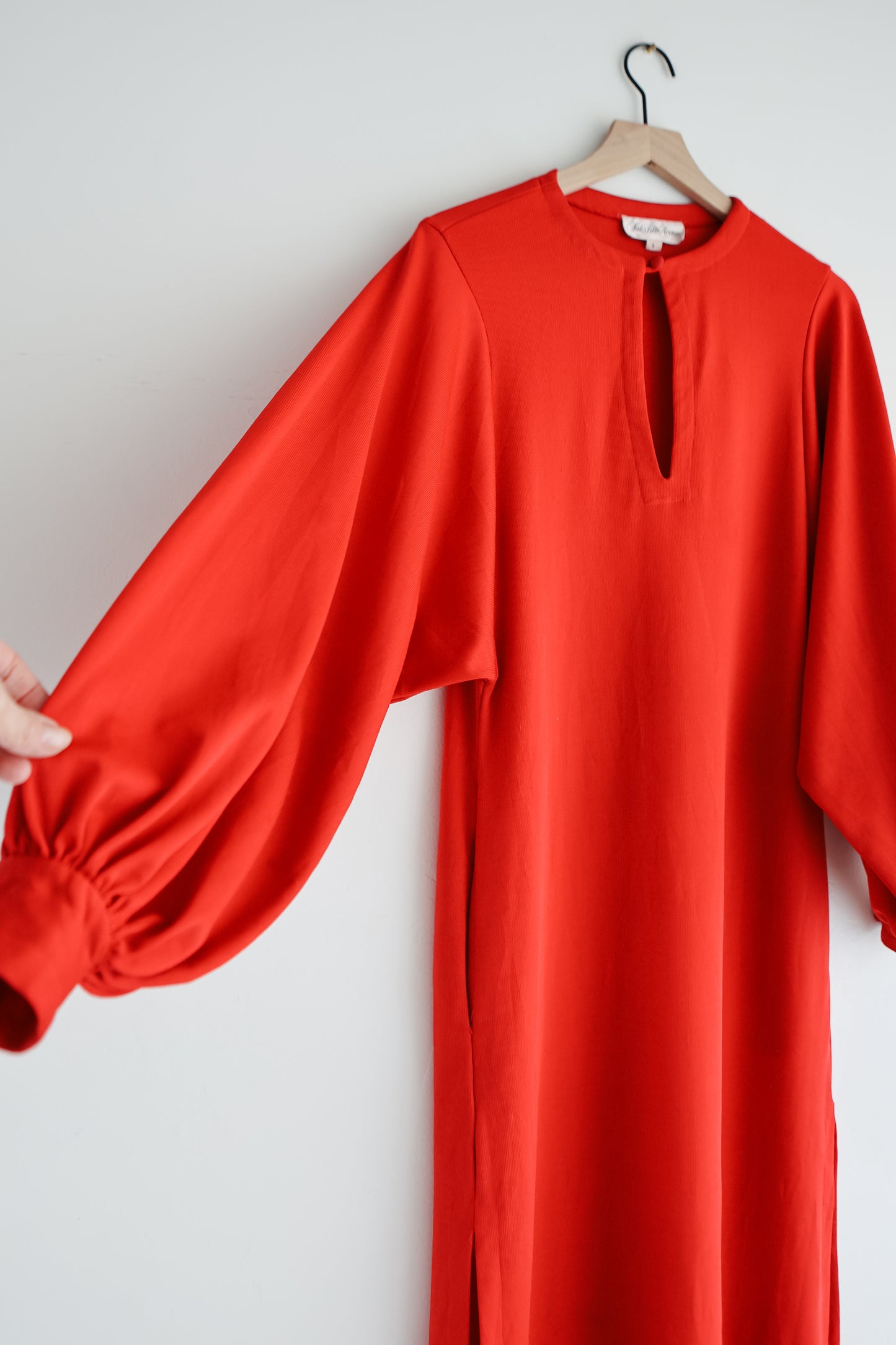 vintage red Saks party dress (S)