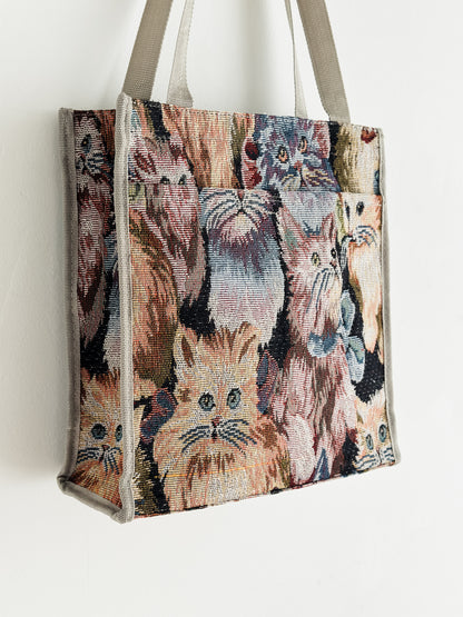 vintage cats tapestry tote bag