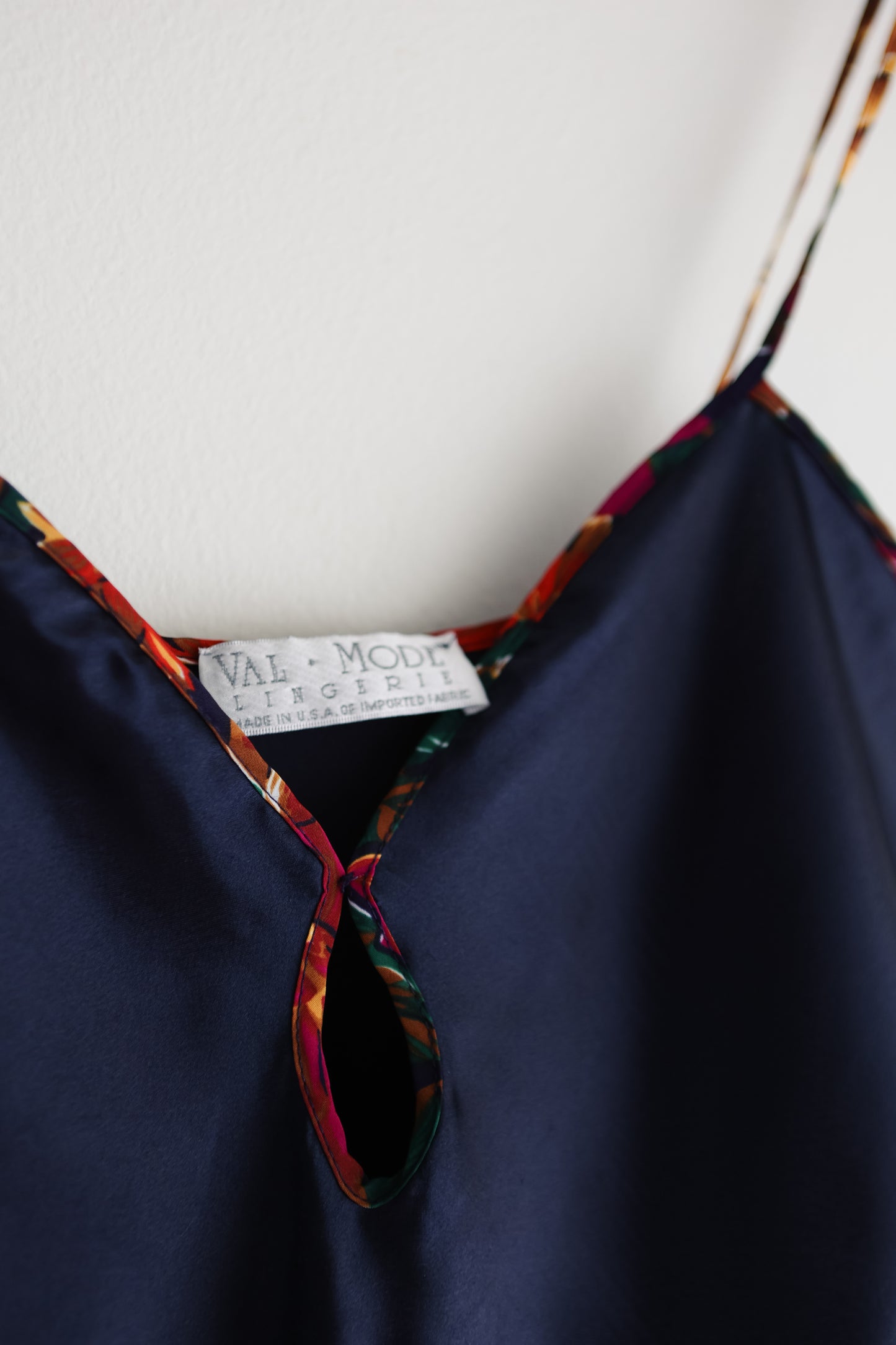 vintage navy chemise slip dress (S)