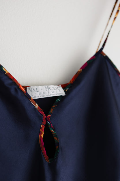 vintage navy chemise slip dress (S)