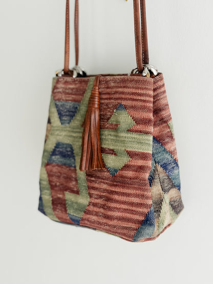 vintage kilim leather handbag