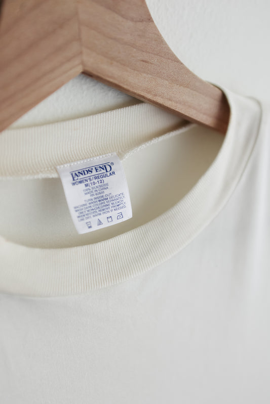 vintage cream silk knit top (M)