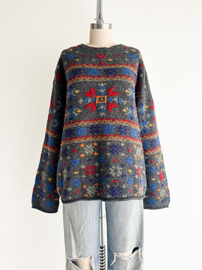 vintage J Crew winter wool sweater (L)