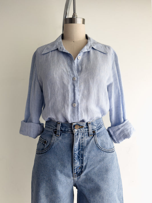 vintage sky linen shirt (S)