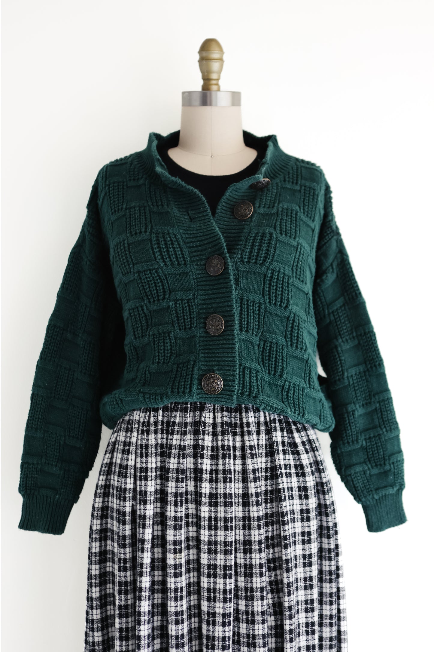 vintage forest green cardigan (S/M)