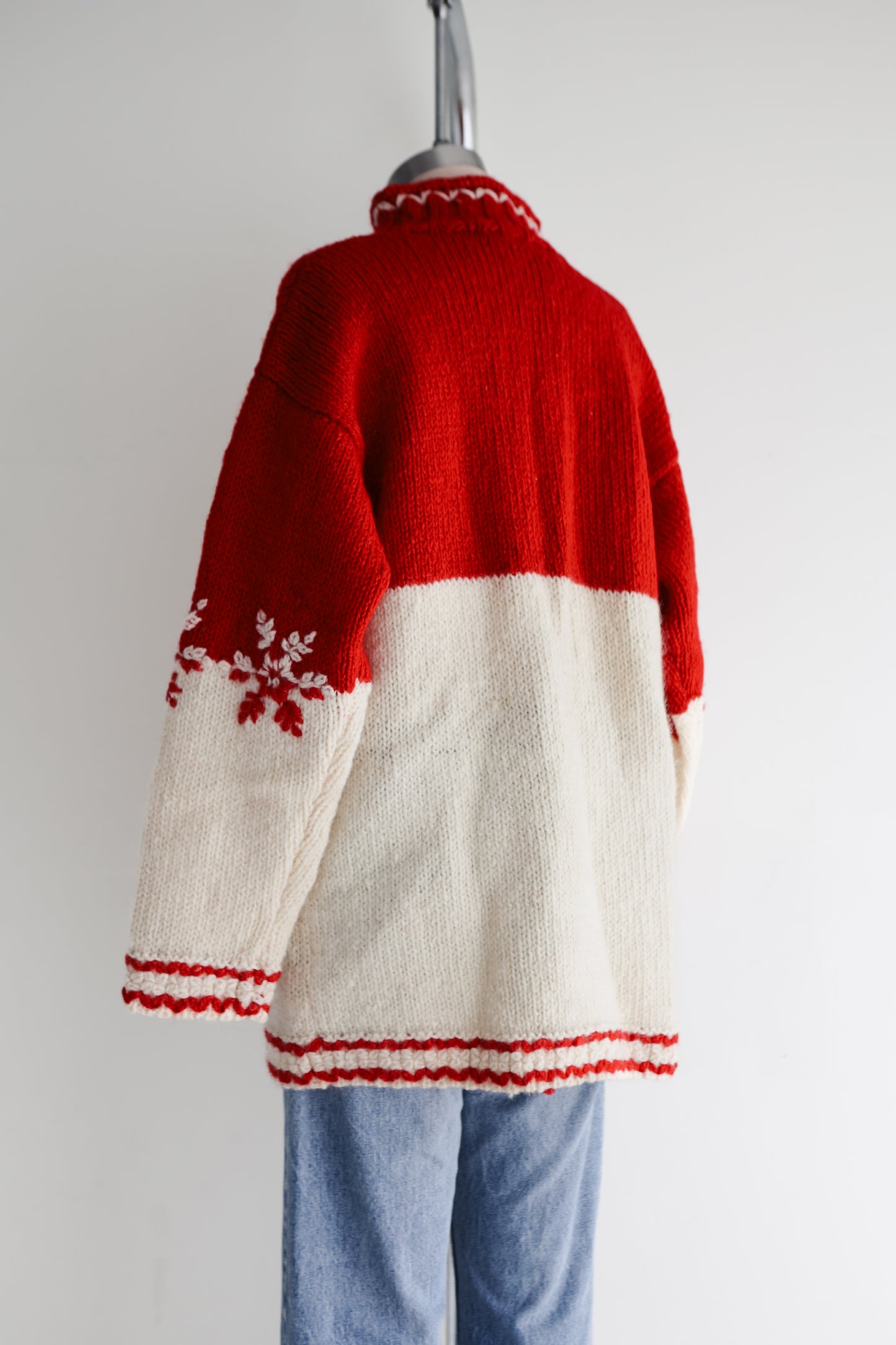 vintage hand knit wool sweater (S)