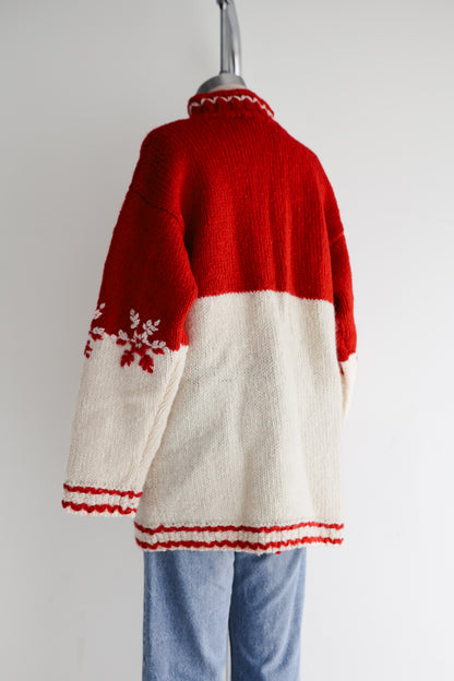 vintage hand knit wool sweater (S)