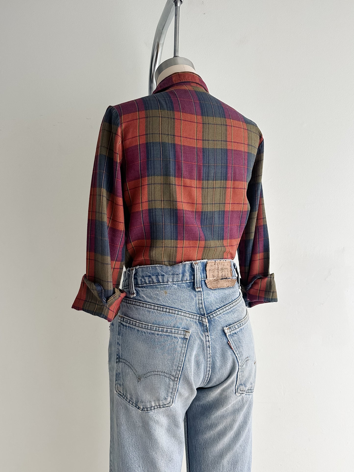 vintage plaid flannel shirt (XS)