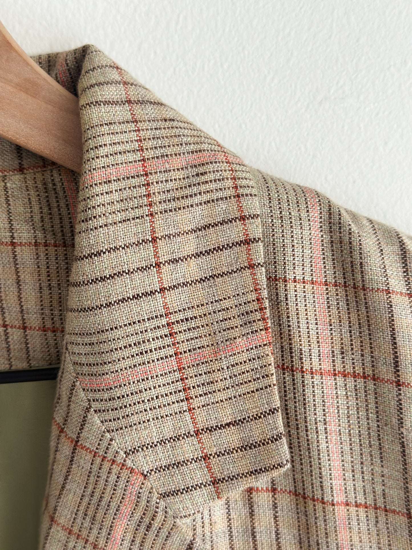 vintage spring plaid linen blazer (M)