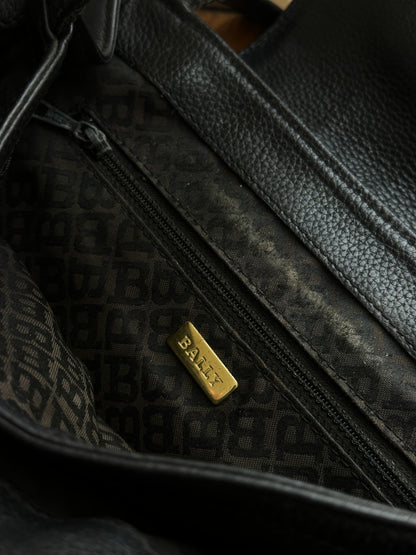 vintage Bally black pebbled leather Shoulder Bag