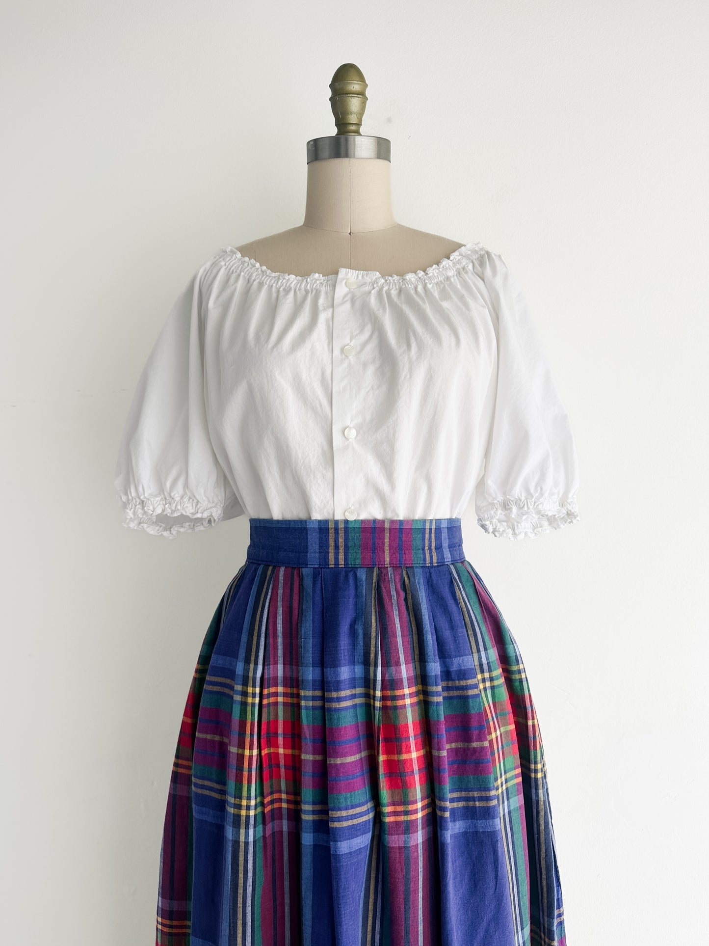 vintage white peasant shirt (L)