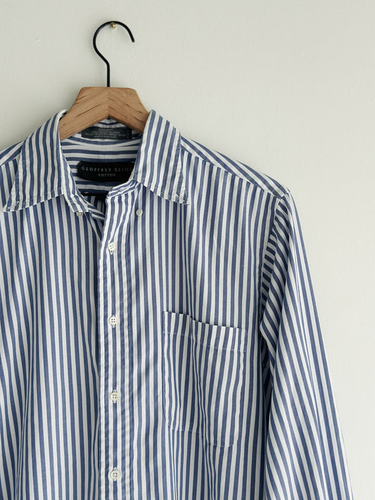 vintage blue stripe button down shirt (M)