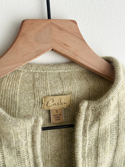 vintage pale green wool cardigan (S/M)