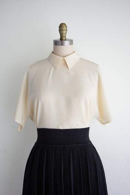 vintage crepe silk blouse (S)