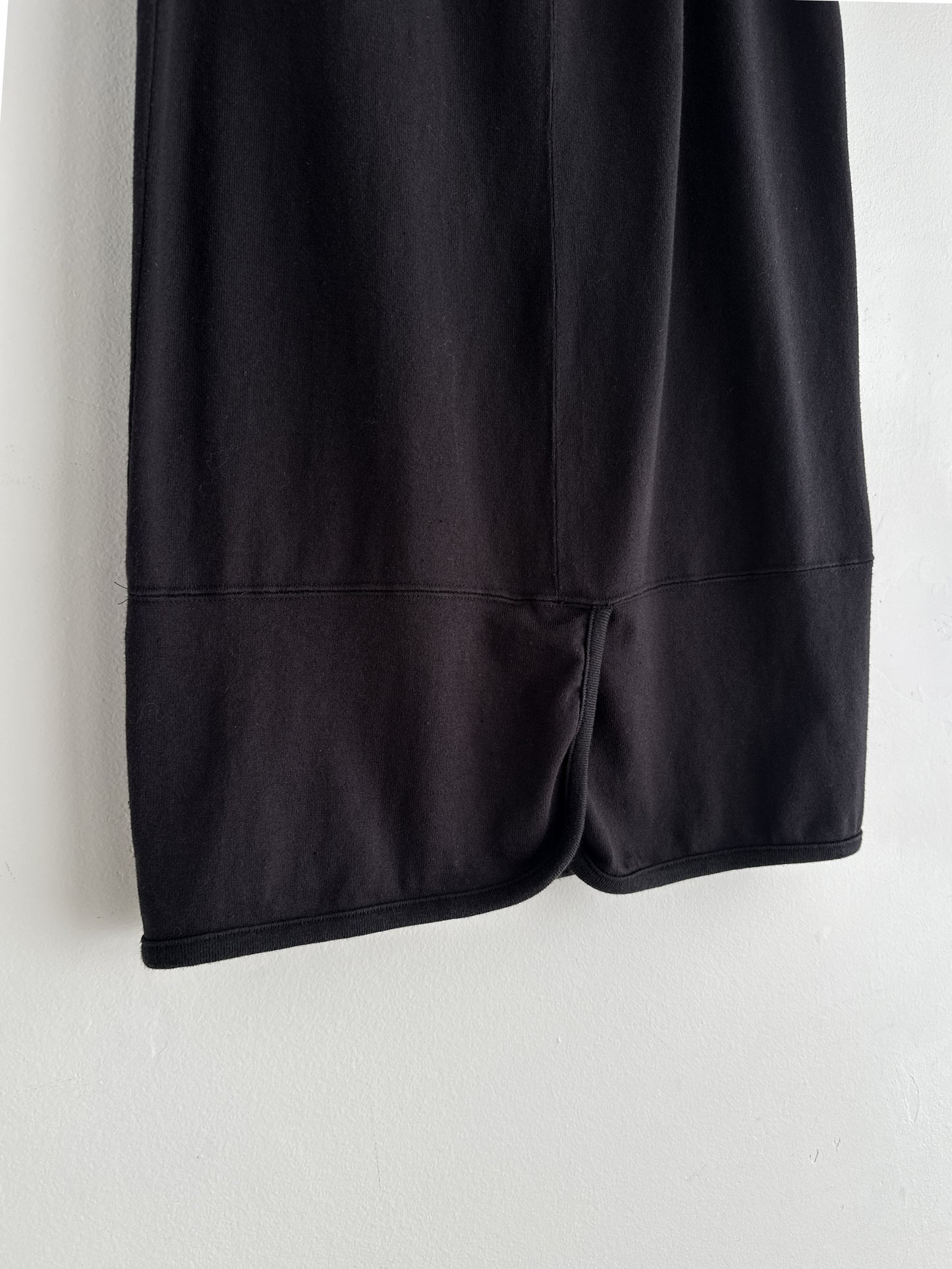 vintage black jersey knit skirt (S)