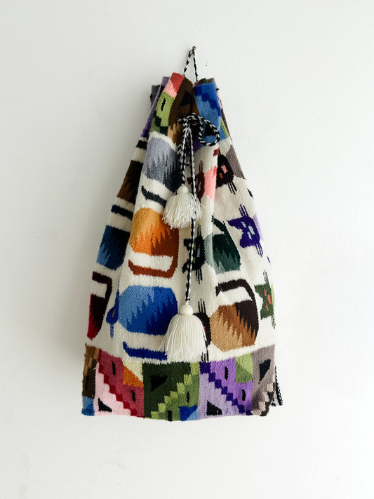 vintage Peruvian wool blanket backpack
