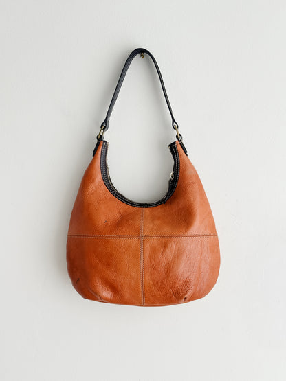 vintage saddle leather hobo bag