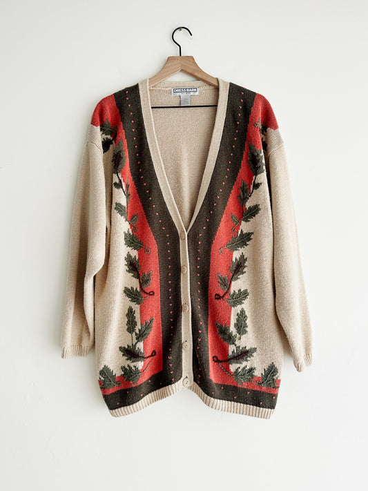 vintage cotton vines cardigan (L)