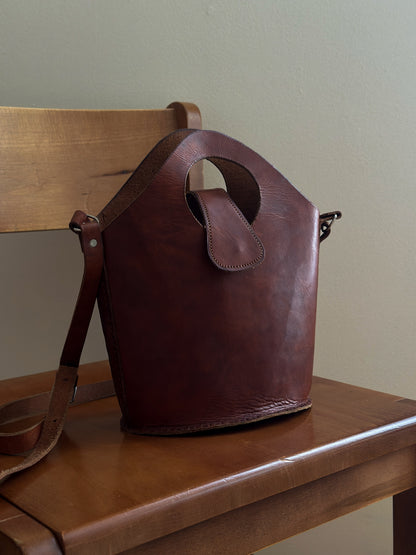 vintage sculptural leather bag