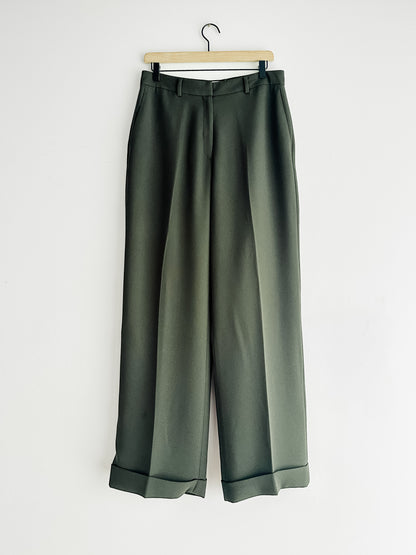 vintage pine wide leg trousers (M)