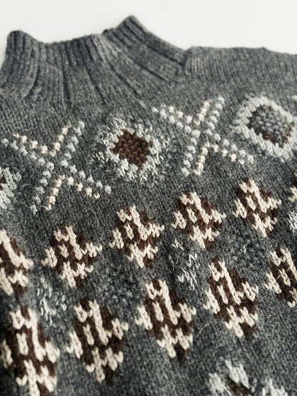 vintage hand knit wool sweater (M)