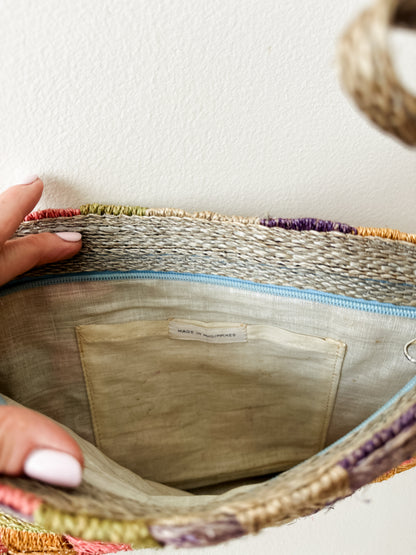 vintage basketweave clutch