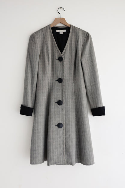 vintage plaid coat dress (S)