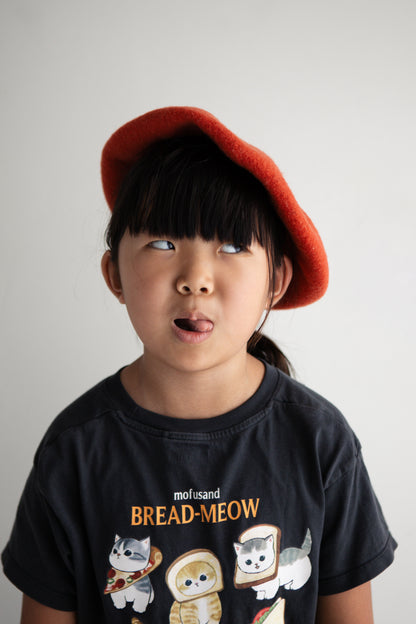 vintage persimmon wool beret