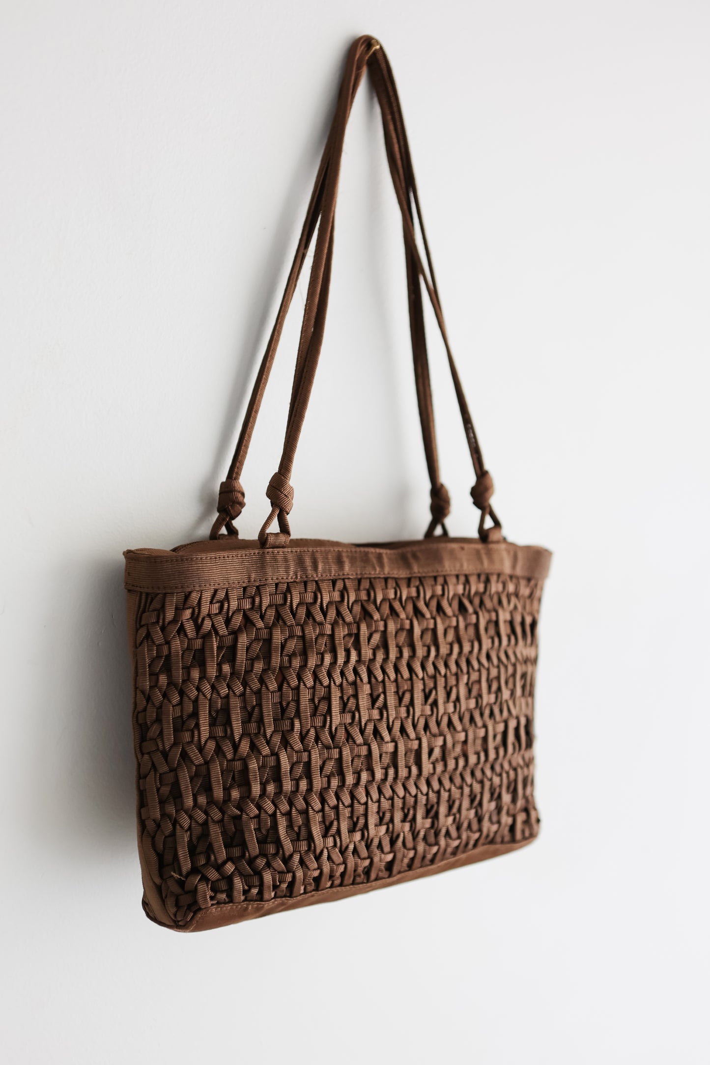 vintage cocoa woven bag