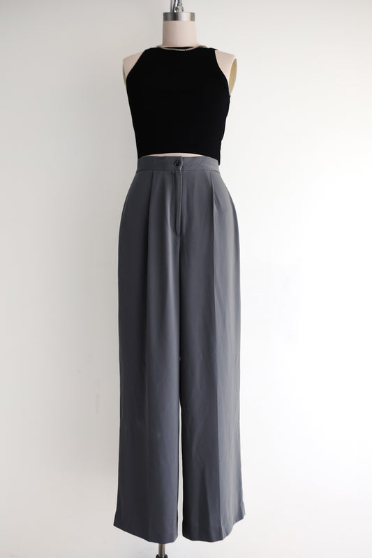 vintage wide leg crepe pants (S)