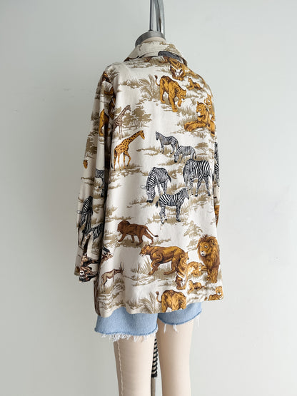 vintage safari cotton chore coat (M/L)