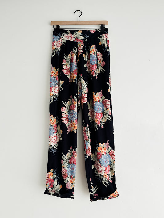 vintage floral botanical pants (M)