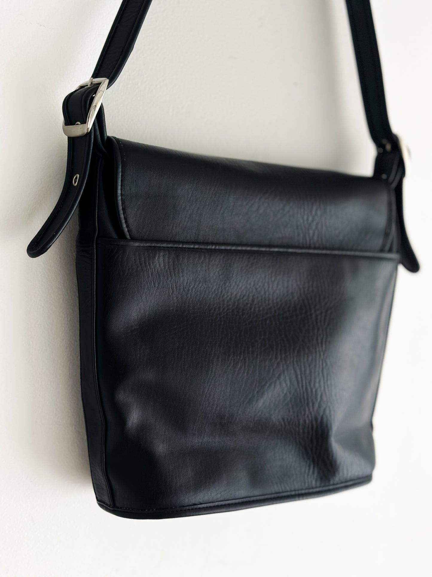 vintage black satchel bag