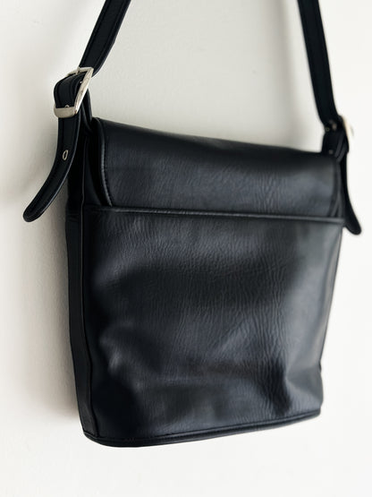 vintage black satchel bag