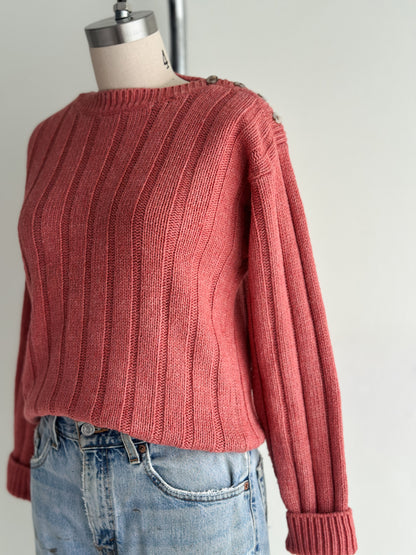 vintage rose pink silk lambswool sweater (M)