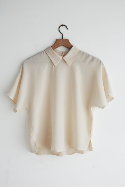 vintage crepe silk blouse (S)