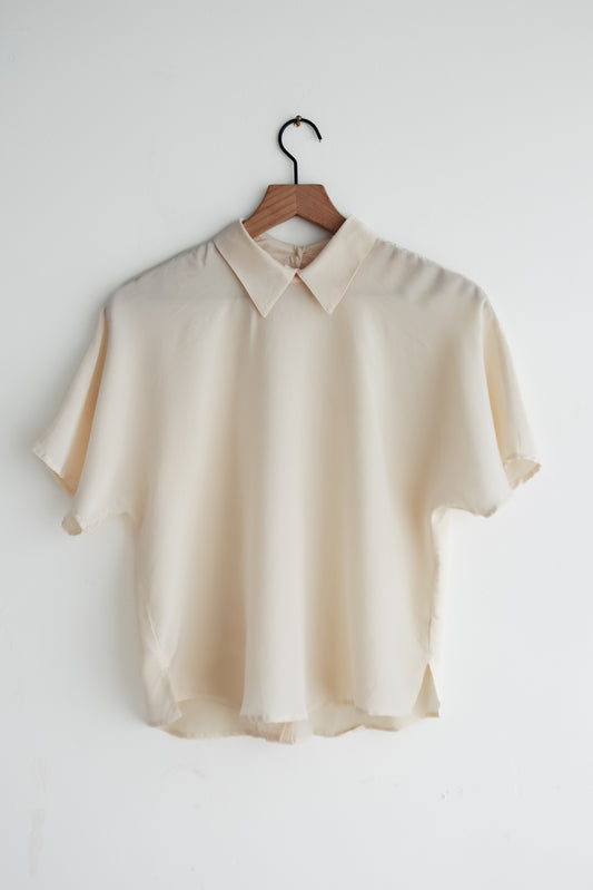 vintage crepe silk blouse (S)