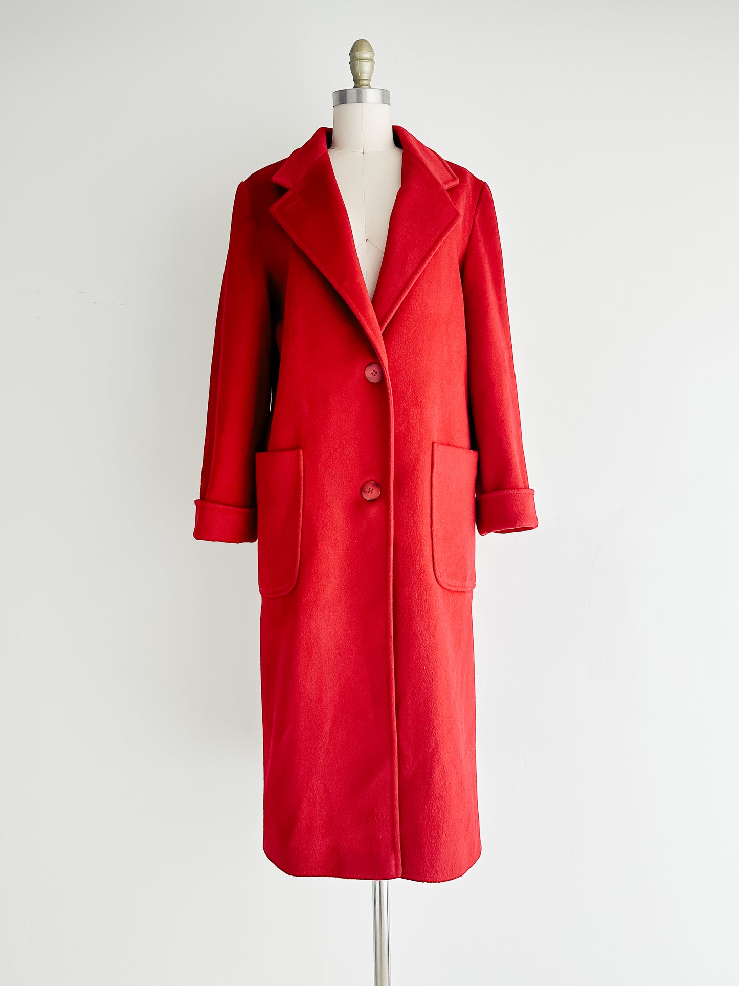vintage red wool coat (S)