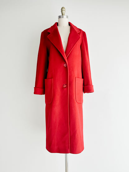 vintage red wool coat (S)