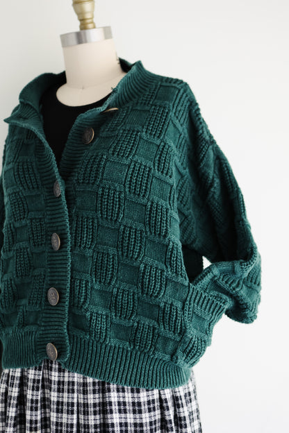 vintage forest green cardigan (S/M)