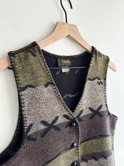 vintage Taos cotton blanket vest (S/M)