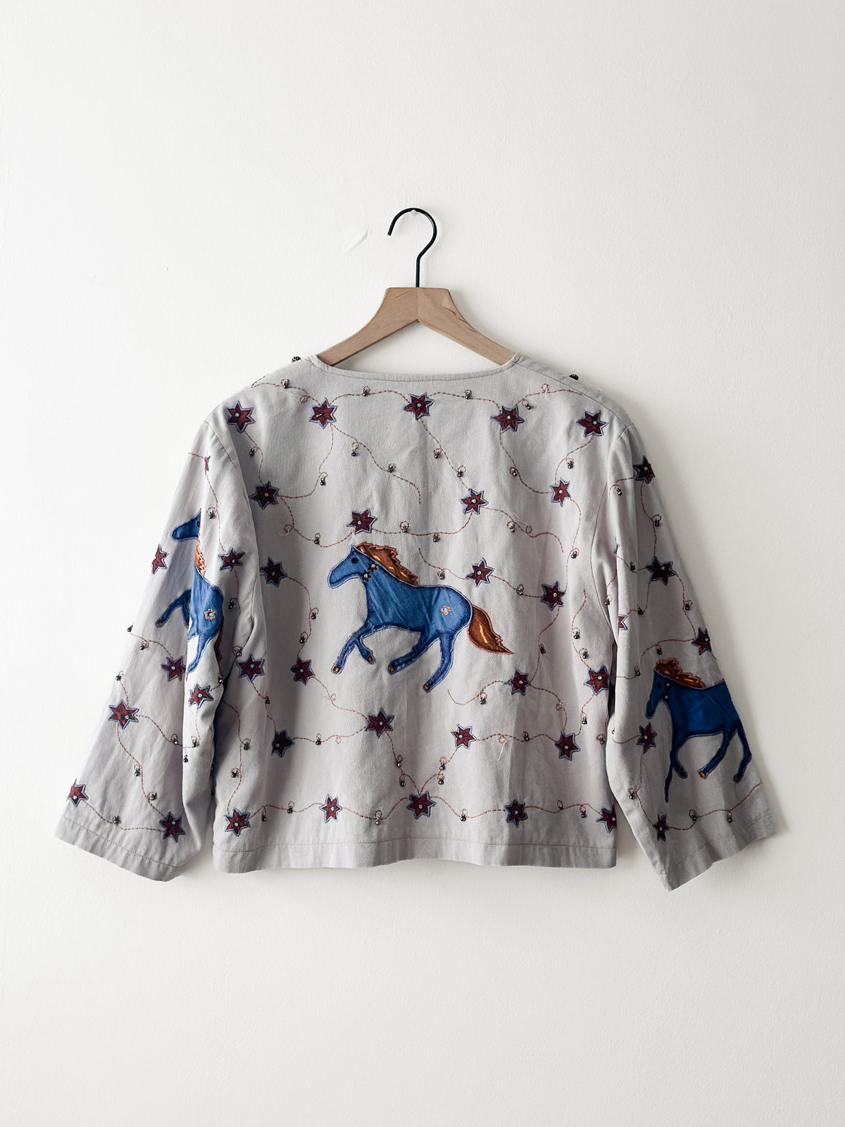 vintage cotton folk-art appliqué jacket (M/L)