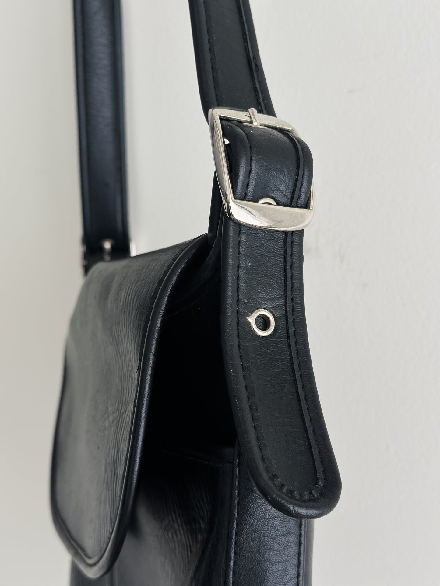 vintage black satchel bag