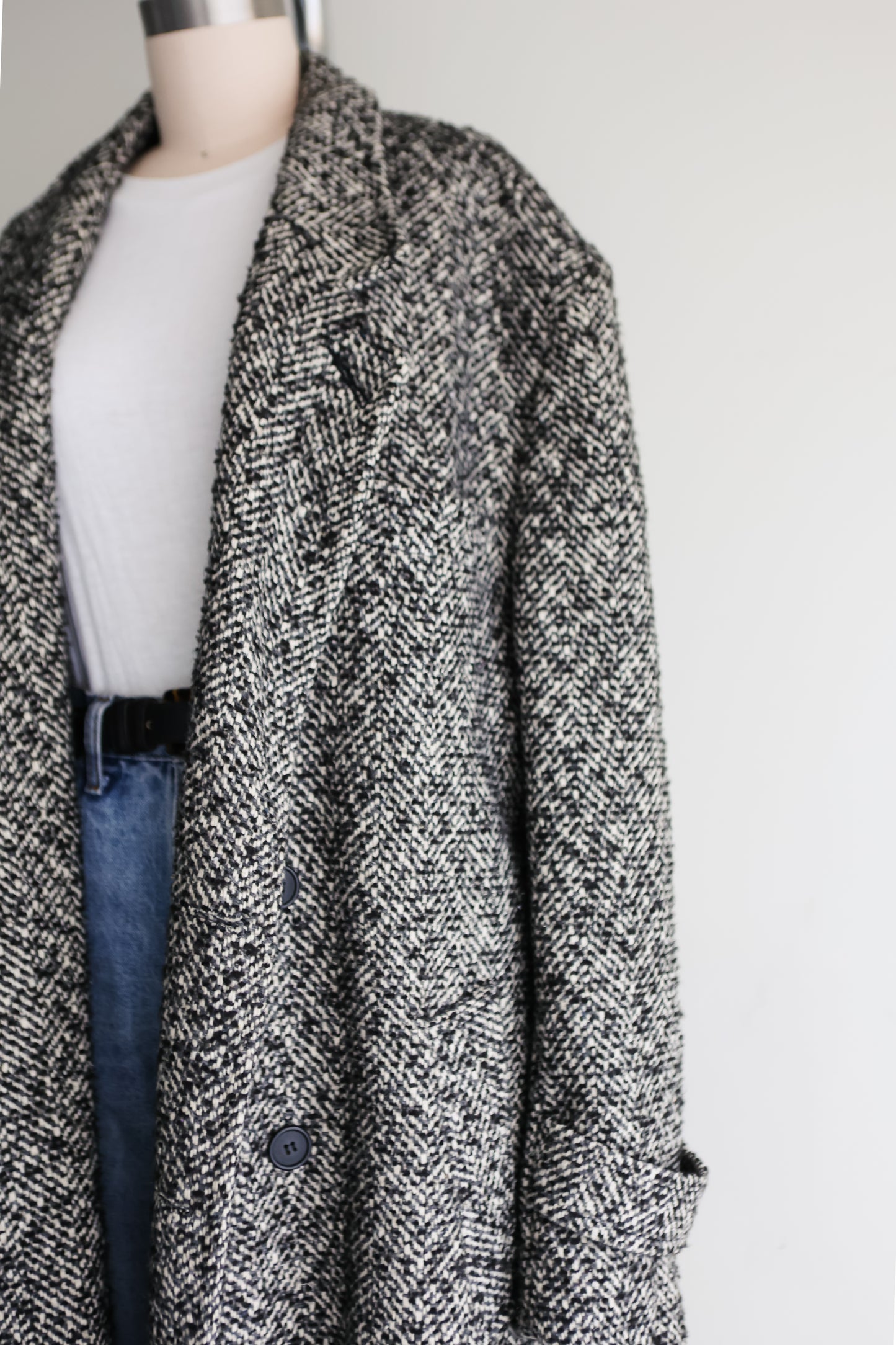 vintage tweed wool coat (L)